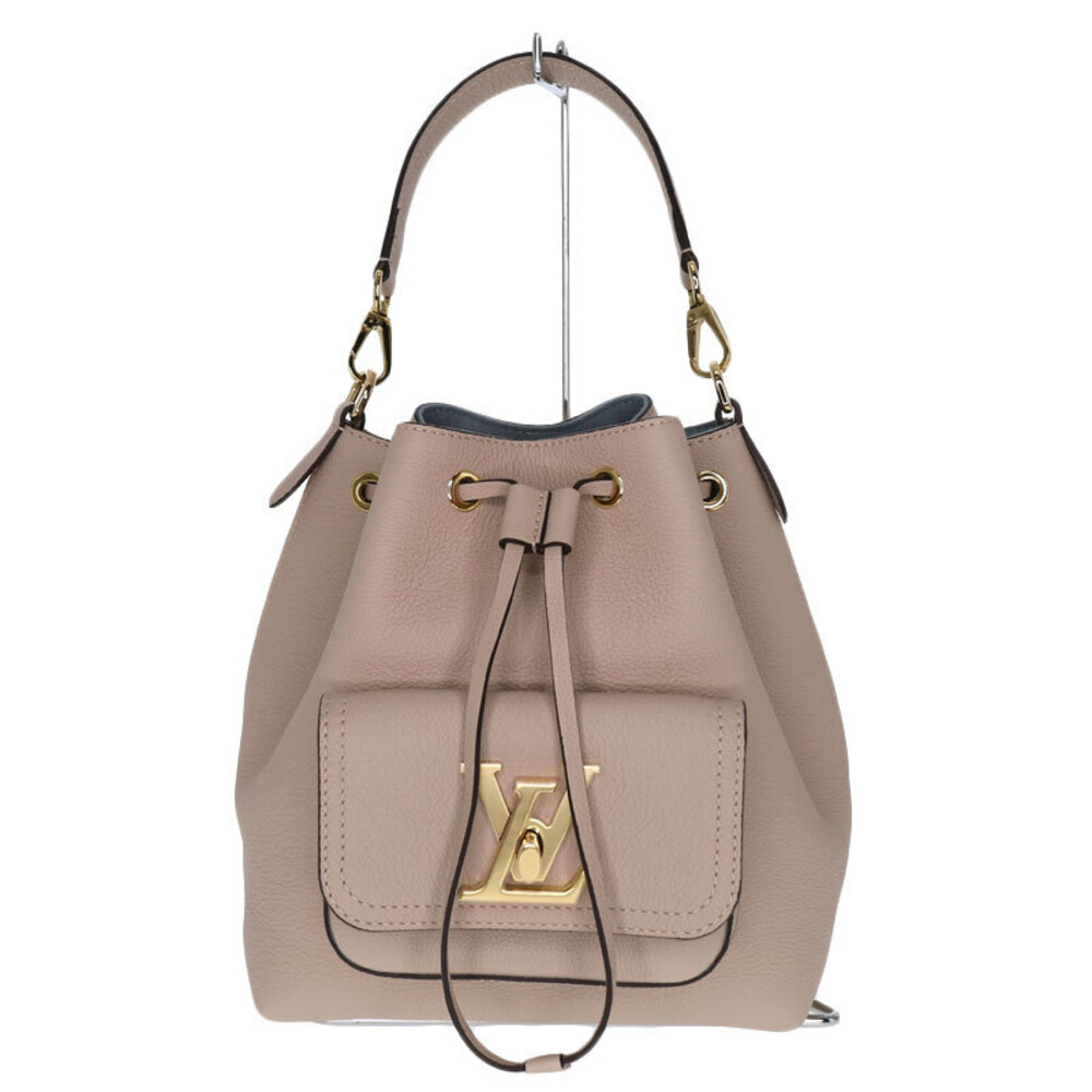 Louis Vuitton Lockme Bucket Handbag Shoulder Bag Greige Leather